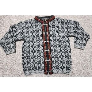 Vintage VOLUND Norwegian Norway 100% Pure Lambswool Cardigan Sweater Small